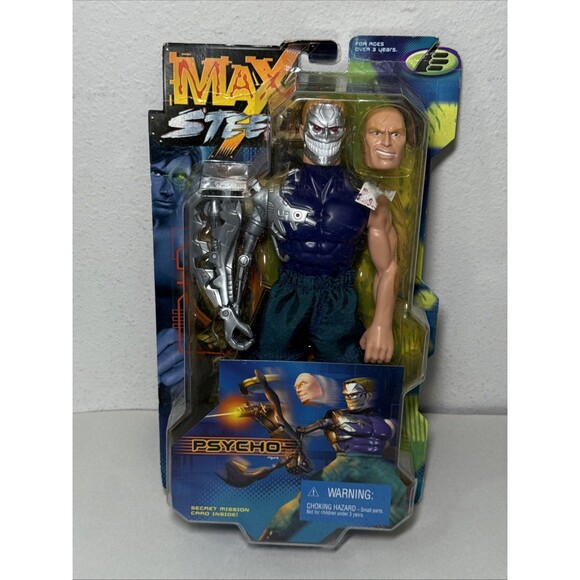 RARE Max Steel PSYCHO Figure N-Tek Villain with Crushing Claw Action New 1999